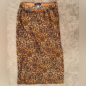 Urban Outfitters heart cheetah print midi pencil skirt
